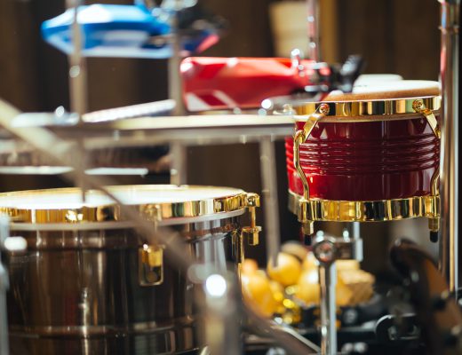 Guitar drums and studio equipment and other instruments